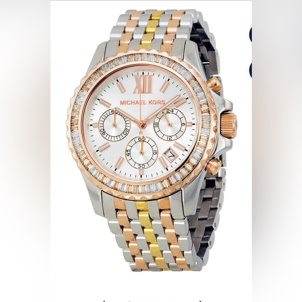 Michael Kors Silver and Gold Chronograph Watch